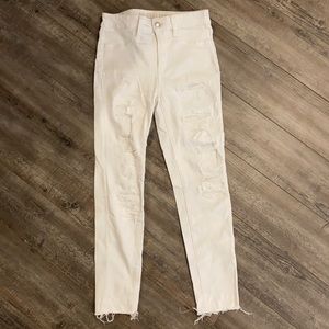 American Eagle White Ripped Jeans